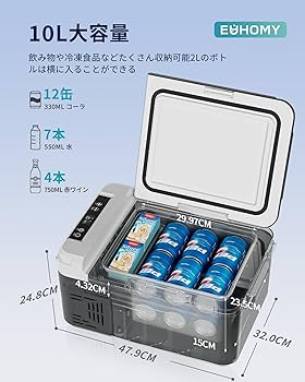 Euhomy 車載冷蔵庫 18L Amazon.co.jp: EUHOMY 車載冷蔵庫 ポータブル冷蔵庫 小型 【-20
